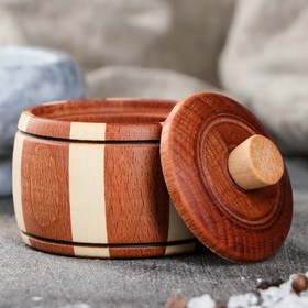 

Солонка "Бочонок", 4х6,5 см, массив бука