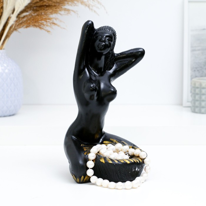 фото Подставка для мелочей "египтянка" черная, 14х14х24см хорошие сувениры