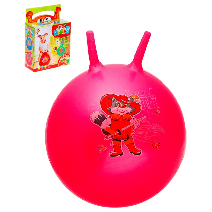Мяч-попрыгун с рожками "Сказочные истории", d=65 см, 600 гр, МИКС