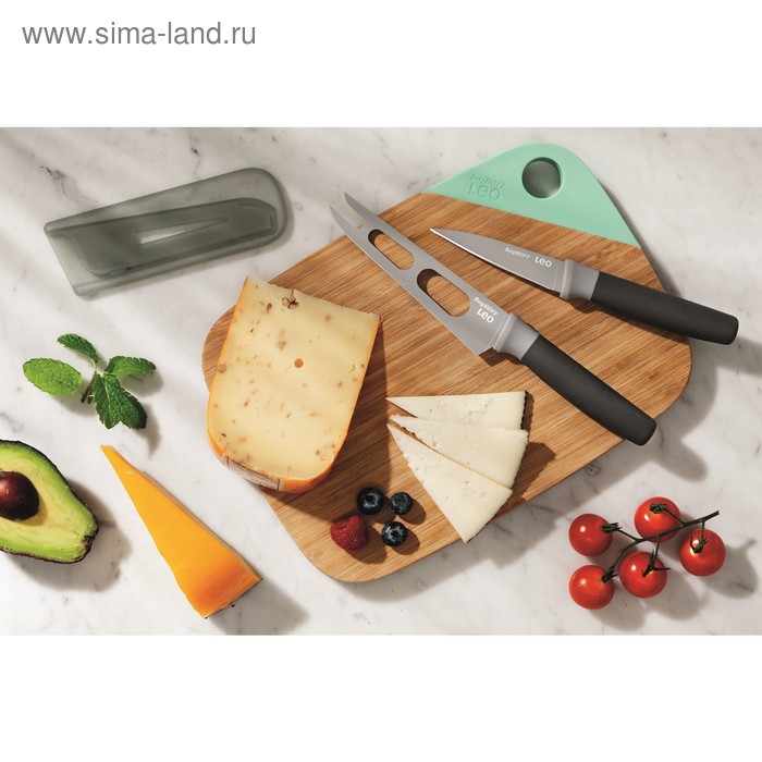 фото Набор для нарезки сыра и фруктов leo: доска 28×20 см, 2 ножа 8.5/13 см berghoff