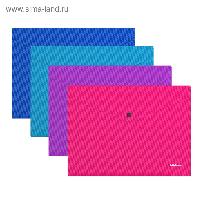 

Папка-конверт на кнопке А4 Erich Krause Diagonal Vivid, непрозрачная, 180 мкм, микс