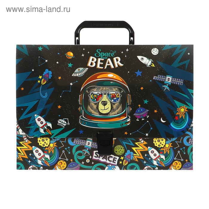 

Папка-портфель 1 отделение ErichKrause Space Bear, A4, 325 х 230 х 35 мм, 800 мкм