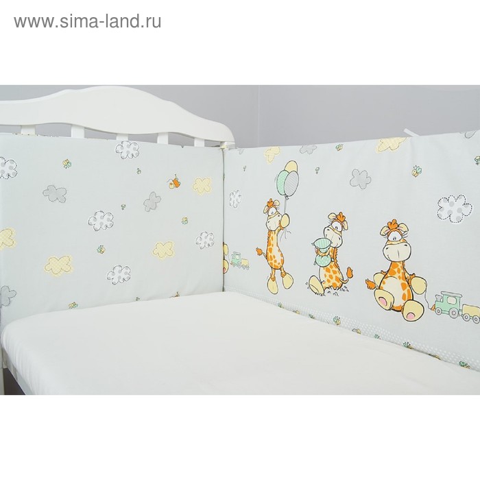 

Борт в кроватку «Жирафик», 360 × 45 см, серый