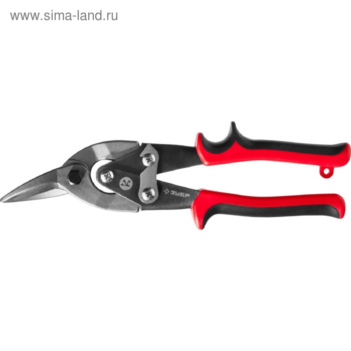 Ножницы по металлу ЗУБР 23140-R, 250 мм, 0.4/0.8 мм, правые, двухрычажные 23140