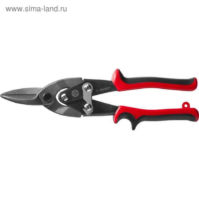 Ножницы по металлу ЗУБР 23140-S, 250 мм, 0.4/0.8 мм, прямые, двухрычажные