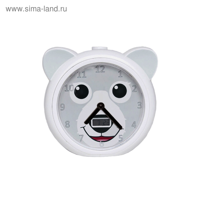 фото Часы-будильник для тренировки сна «медвежонок бобби» zazu цвет белый, 3+