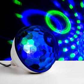 Световой прибор «Хрустальный шар» 16 см, Е27, динамик, пульт ДУ, свечение RGB Ош
