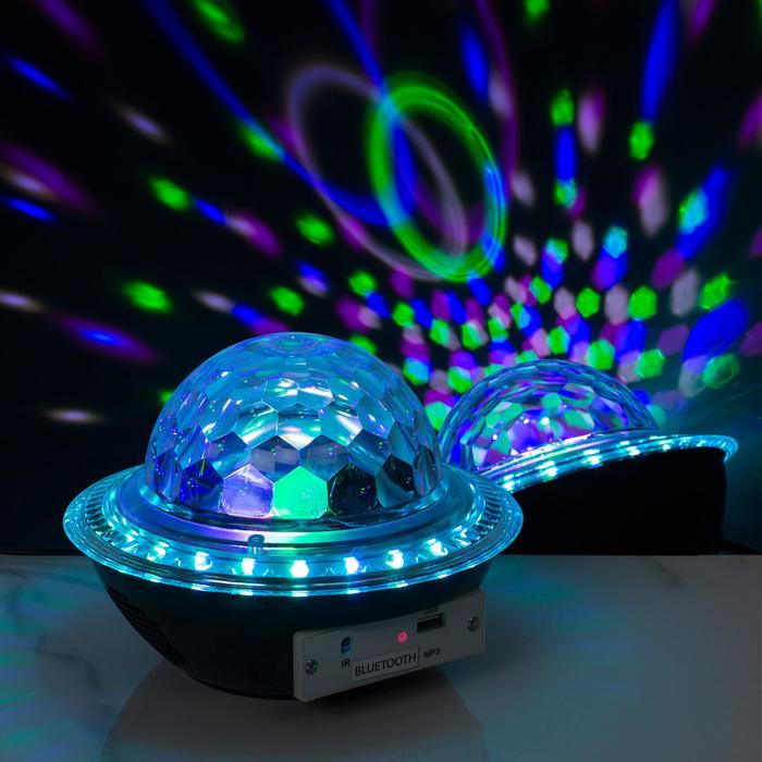 Световой прибор «НЛО» 12 см, динамик, свечение RGB, 220 В