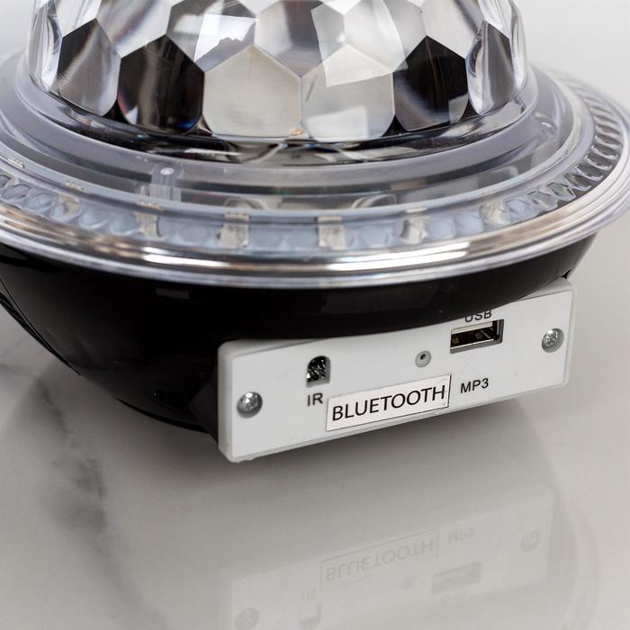 Световой прибор "Хрустальный шар", LED-30-220V, 2 динамика, Bluetooth, ЧЕРНЫЙ