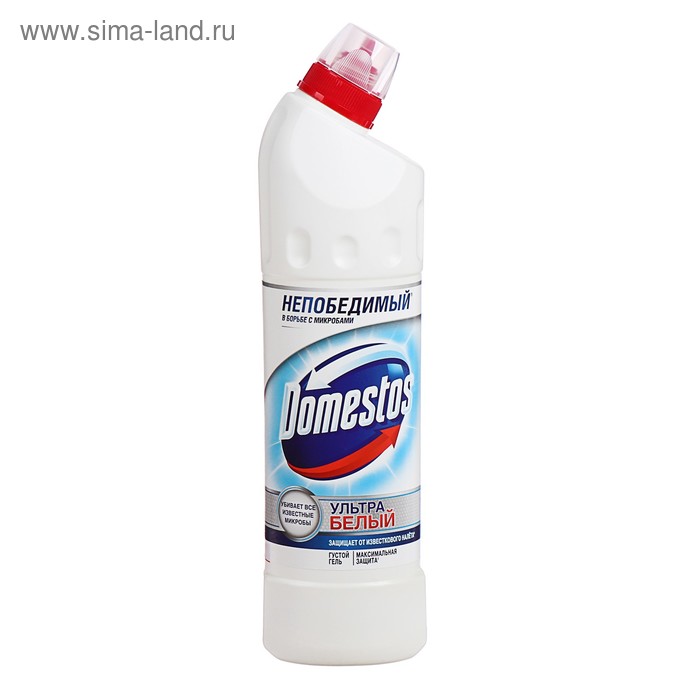 чистящее средство для унитаза domestos ультра блеск 750 мл Чистящее средство Domestos Ультра белый, гель, для унитаза, 750 мл