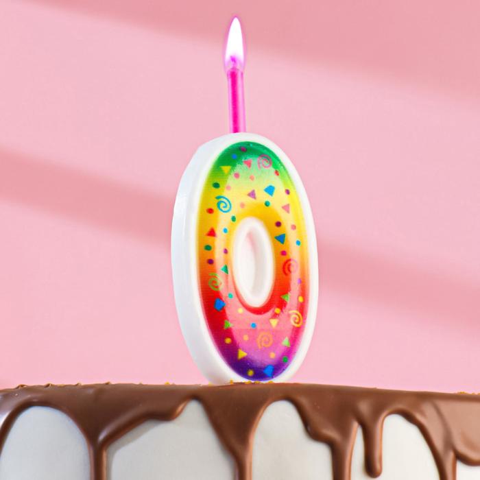 Свеча для торта Цветное пламя, 10 см, цифра 0 свеча для торта цветное пламя 12 3 см цифра 5 1 комплектов в 1 заказе