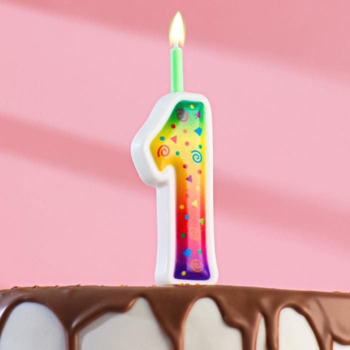 Свеча для торта Цветное пламя, 10 см, цифра 1 свеча для торта цветное пламя 12 3 см цифра 5 1 комплектов в 1 заказе