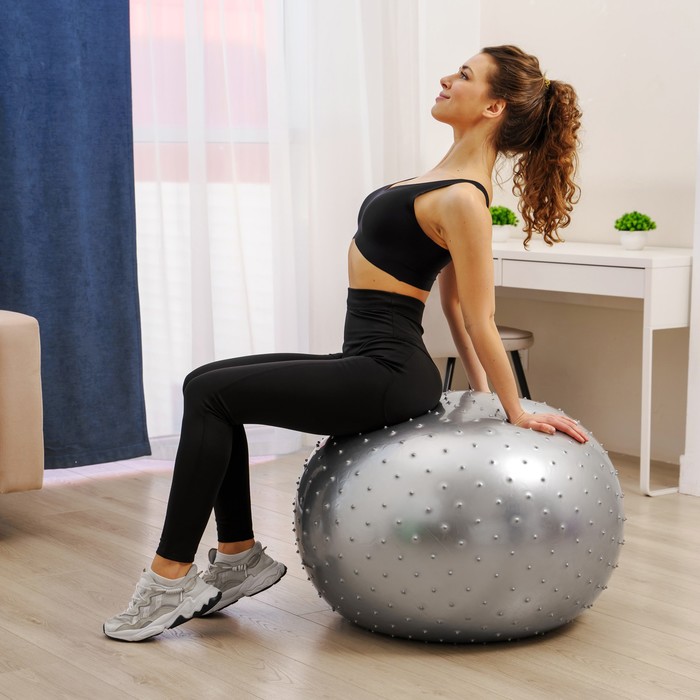 Мяч гимнастический, массажный, d=65 см, 1000 гр, цвета МИКС