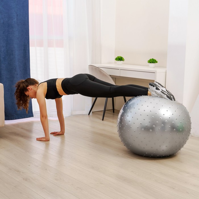 Мяч гимнастический, массажный, d=65 см, 1000 гр, цвета МИКС