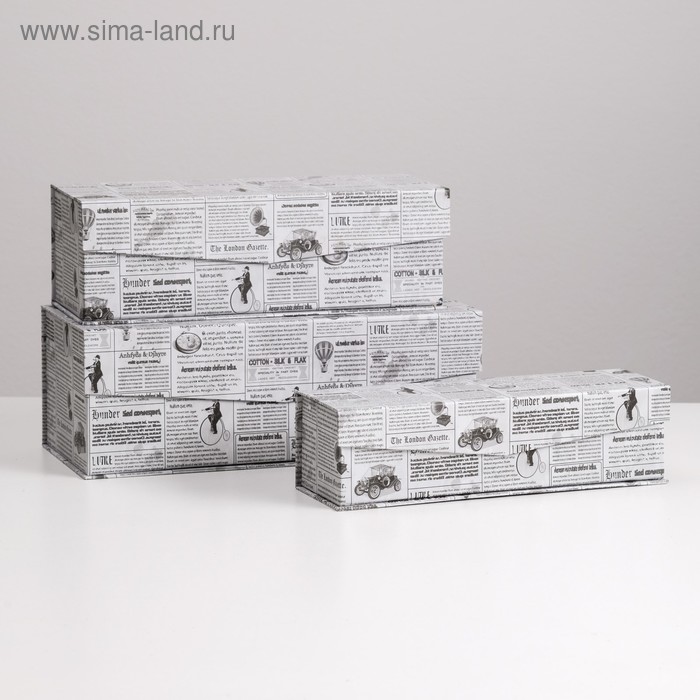 

Набор коробок 3 в 1 "Газета" с откидной крышкой на магните, 30.5 х 12.7 х 10.2 - 25.4 х 8.3 х 7, см
