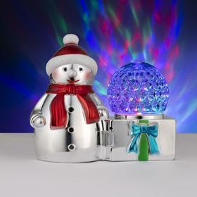 Световой прибор «Снеговик с шаром» 10 см, свечение RGB, 220 В Ош