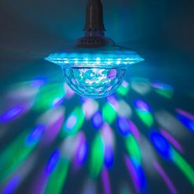 Световой прибор «Хрустальный шар» 19 см, Е27, динамик, пульт ДУ, свечение RGB Ош