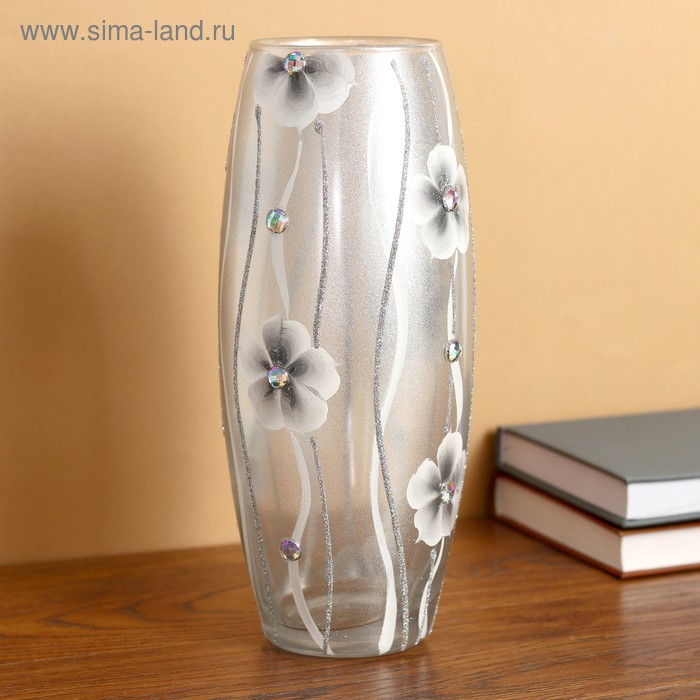 ваза гравированная ностальгия d 7 5см 10х26 см керамикс Ваза Лилиана, серебро d-7,5см; 10х26 см