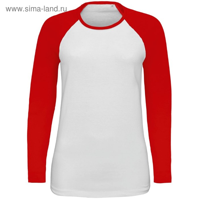 фото Футболка женская с длинным рукавом milky lsl, размер s, цвет белый, красный sol's