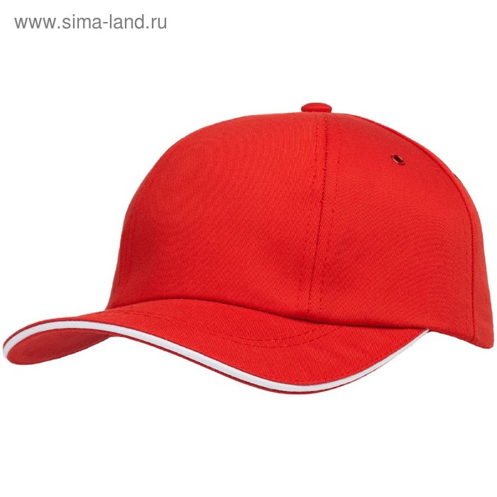 

Бейсболка Bizbolka Canopy, цвет красный, с белым кантом