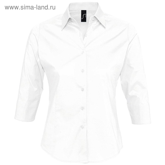 фото Рубашка женская с рукавом 3/4 effect 140, размер xs, цвет белый sol's