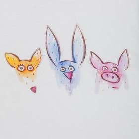 

Футболка для девочек Funny animals, рост 118-128 см, цвет белый