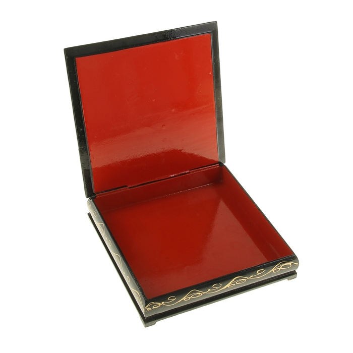 Шкатулка 16х16 см Деревня лаковая миниатюра микс дерево