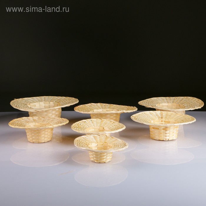 Набор корзин, 7 шт, 27×7, 25×6, 23×5, 22×4,5, 20×4,5, 17×4, 15×4 см, бамбук