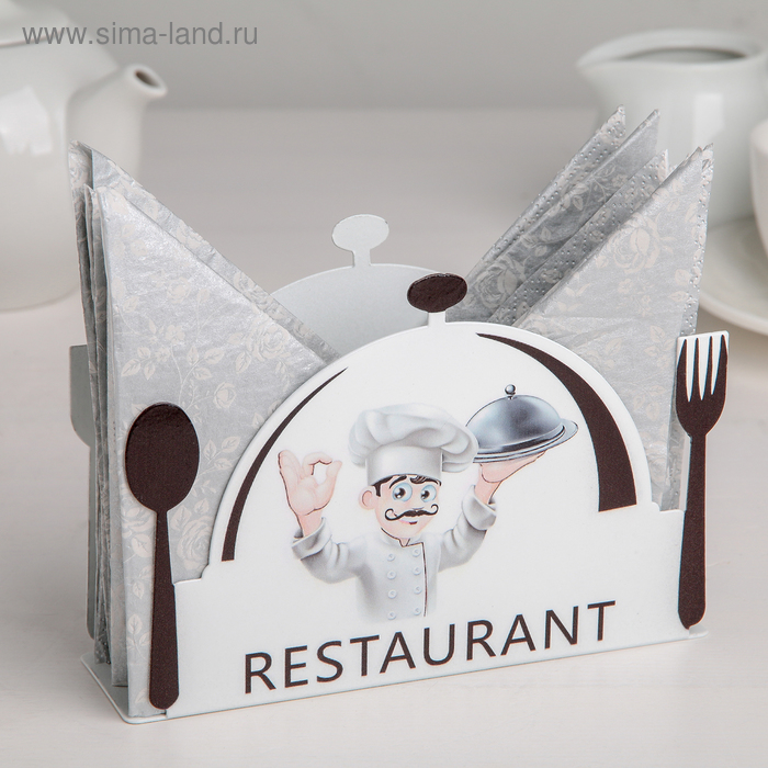 

Салфетница «Шеф», 15×4,2×10,3 см, цвет белый