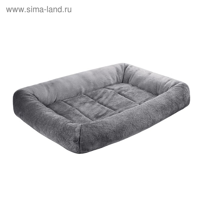 

Лежанка меховая "Коала" прямоугольная с валиком, 100 х 70 х 10 см, серая