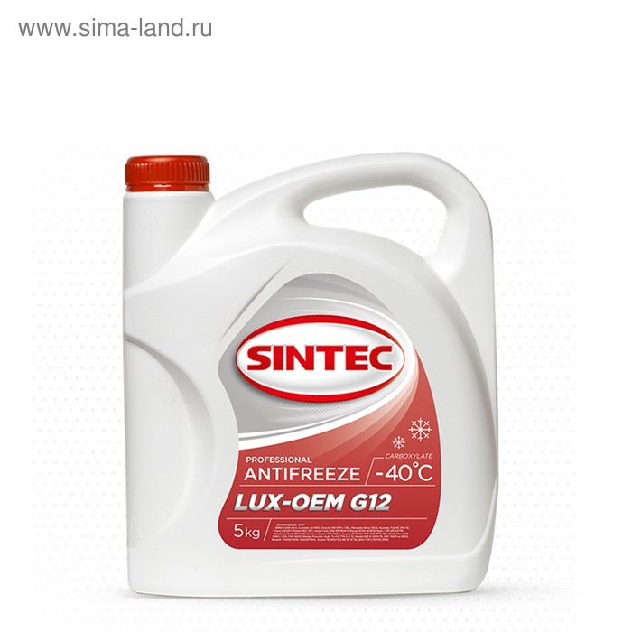 

Антифриз Sintec "Lux-OEM", красный, G12, 5 кг