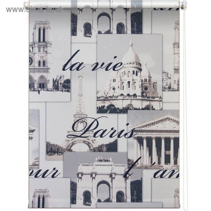 Рулонная штора «Париж», 90 х 175 см, цвет серый