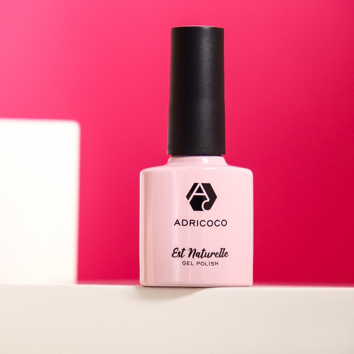 Гель-лак ADRICOCO Est Naturelle №01 камуфлирующий розовый, 8 мл гель лак adri coco est naturelle коллекция allure cream 8 мл adricoco