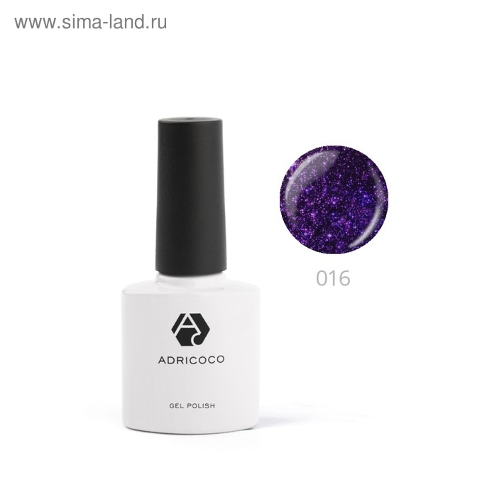 

Цветной гель-лак ADRICOCO №016 мерцающий фиолетовый, 8 мл