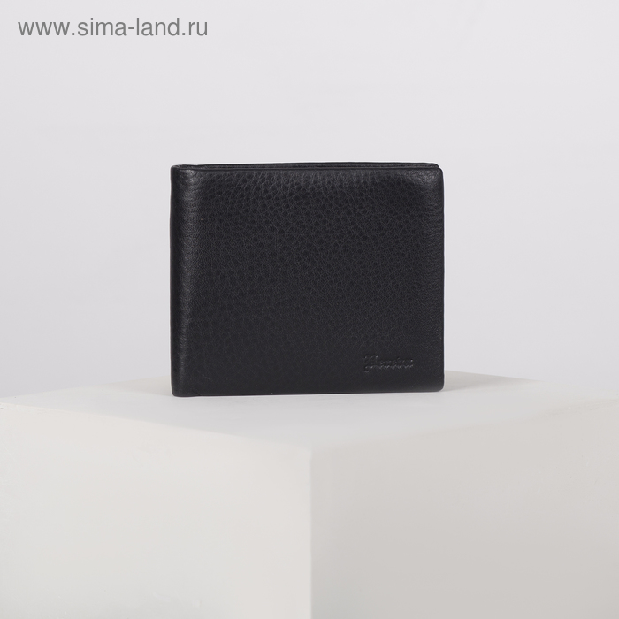 Кошельки Портмоне мужское, 3 отдела, цвет чёрный