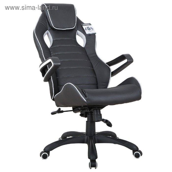 фото Кресло игровое brabix "techno pro gm-003", экокожа, черное/серое, вставки серые