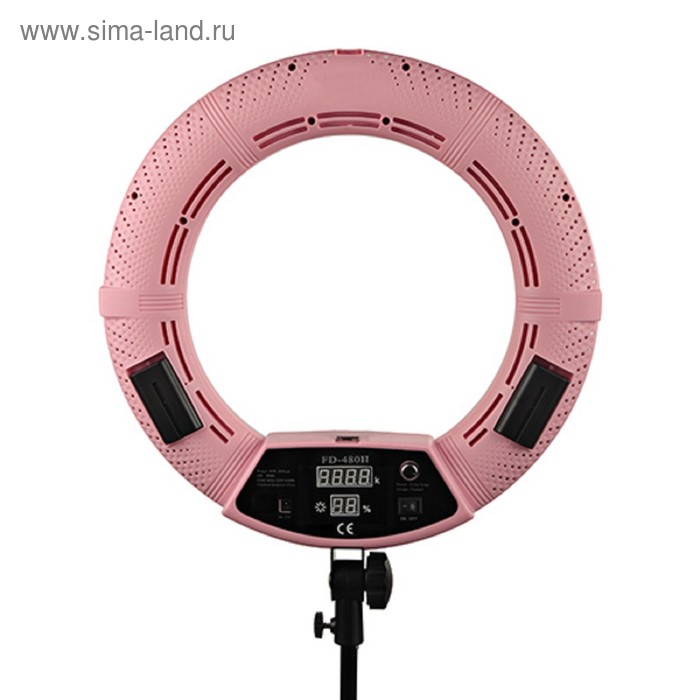 Кольцевая лампа OKIRA FD 480, 86 Вт, 480 светодиодов, d=46 см, + штатив, розовая