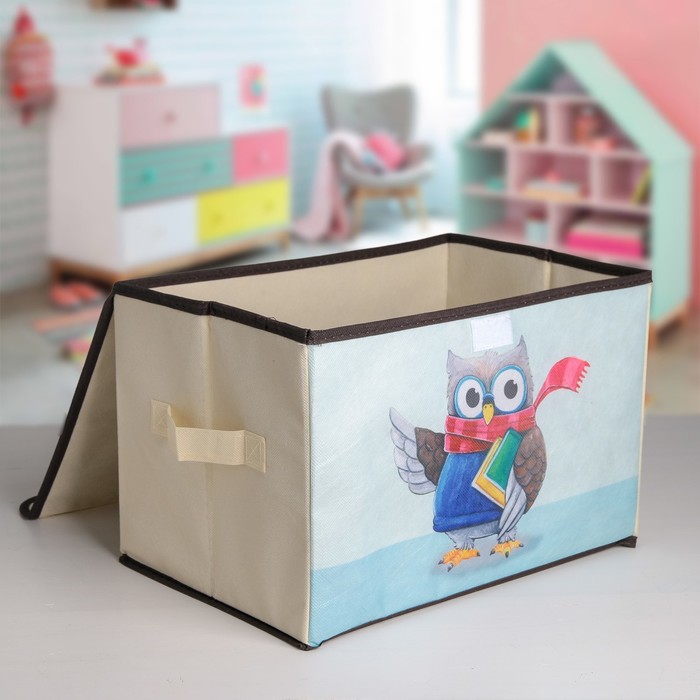 Короб для хранения с крышкой «Умная сова», 39×25×25 см