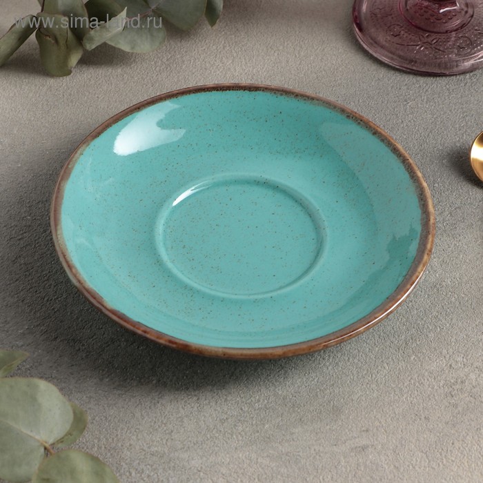 фото Блюдце для чайной чашки turquoise, d=16 см, цвет бирюзовый porland