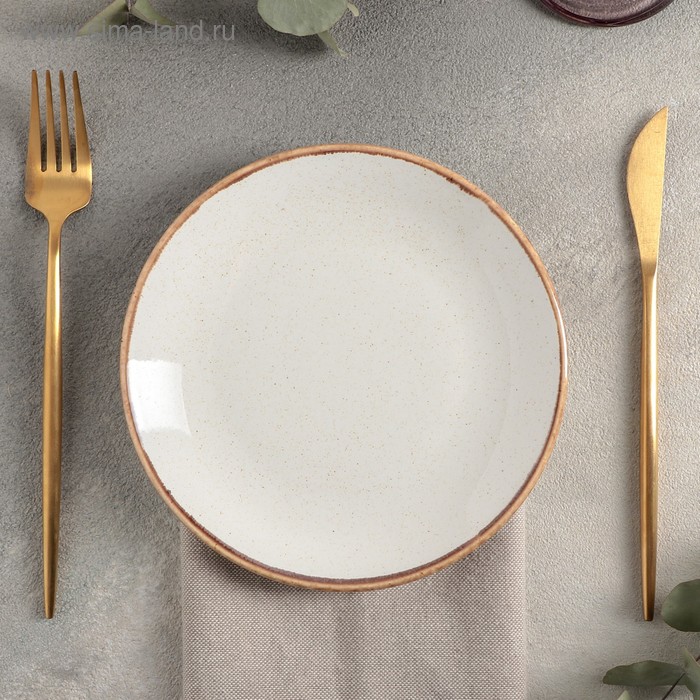Тарелка плоская Beige, d=18 см, цвет бежевый тарелка для пиццы beige d 20 см цвет бежевый