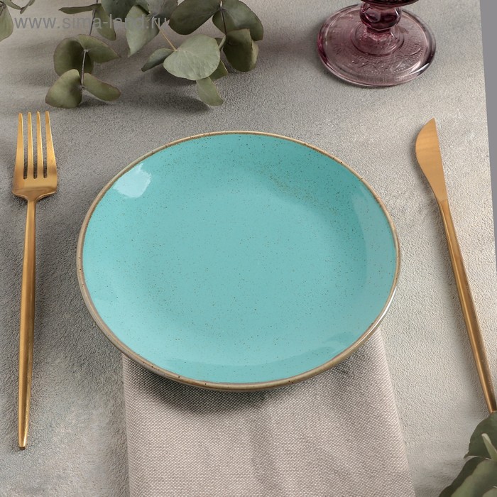 фото Тарелка плоская turquoise, d=18 см, цвет бирюзовый porland