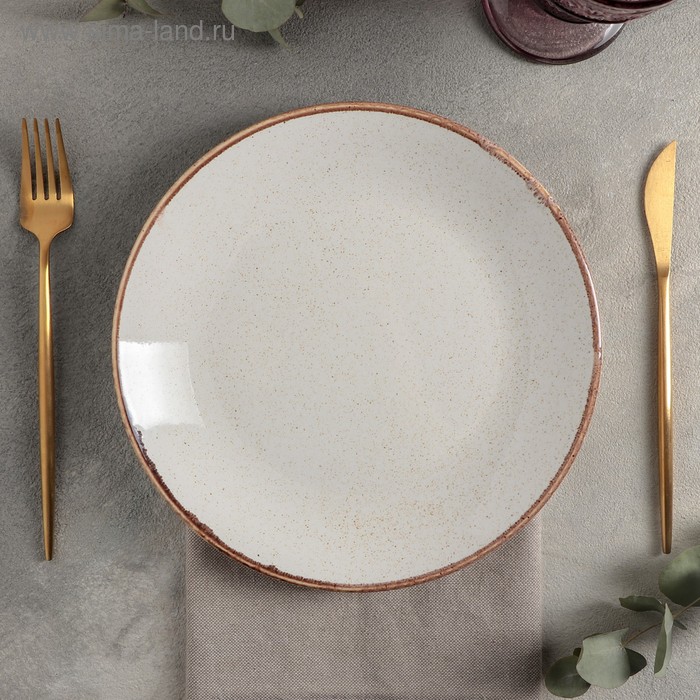 Тарелка плоская Beige, d=24 см, цвет бежевый тарелка для пиццы beige d 20 см цвет бежевый
