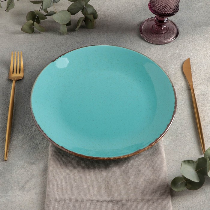 фото Тарелка плоская turquoise, d=24 см, цвет бирюзовый porland
