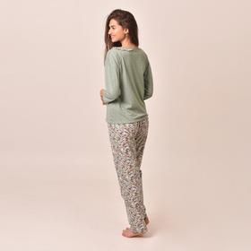 

Комплект «Фиалка» женский (джемпер, брюки) цвет ментоловый/цветы, размер 42