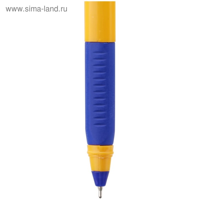 фото Ручка шариковая cello tri-grip yellow barrel, узел 0.7 мм, резиновый упор, чернила синие, корпус жёлтый