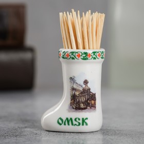 Сувенир для зубочисток в форме валенка «Омск»