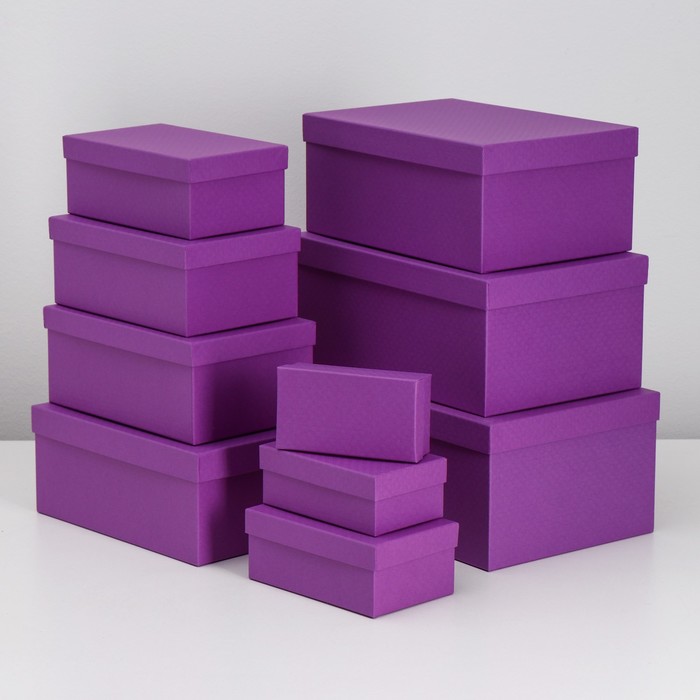 Набор коробок 10 в 1 "Пурпурная сетка", 30,5 х 20 х 13 - 12 х 6,5 х 4 см