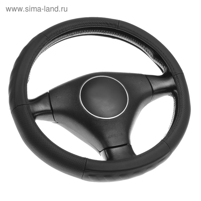 

Оплётка на руль Lavita 26-В317-1 размер М, кожаная, черная