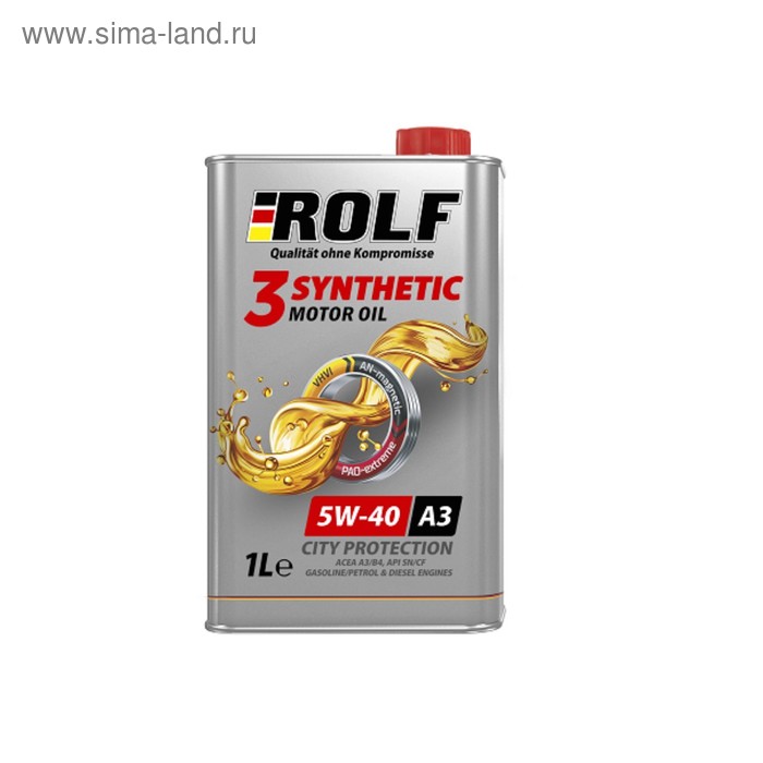 фото Масло моторное rolf 5w40, 3-synthetic, a3/b4, синтетическое, 1 л