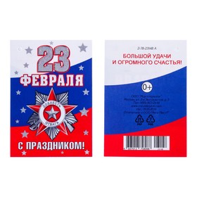 

Открытка-шильдик "23 Февраля" глиттер, триколор, звёзды